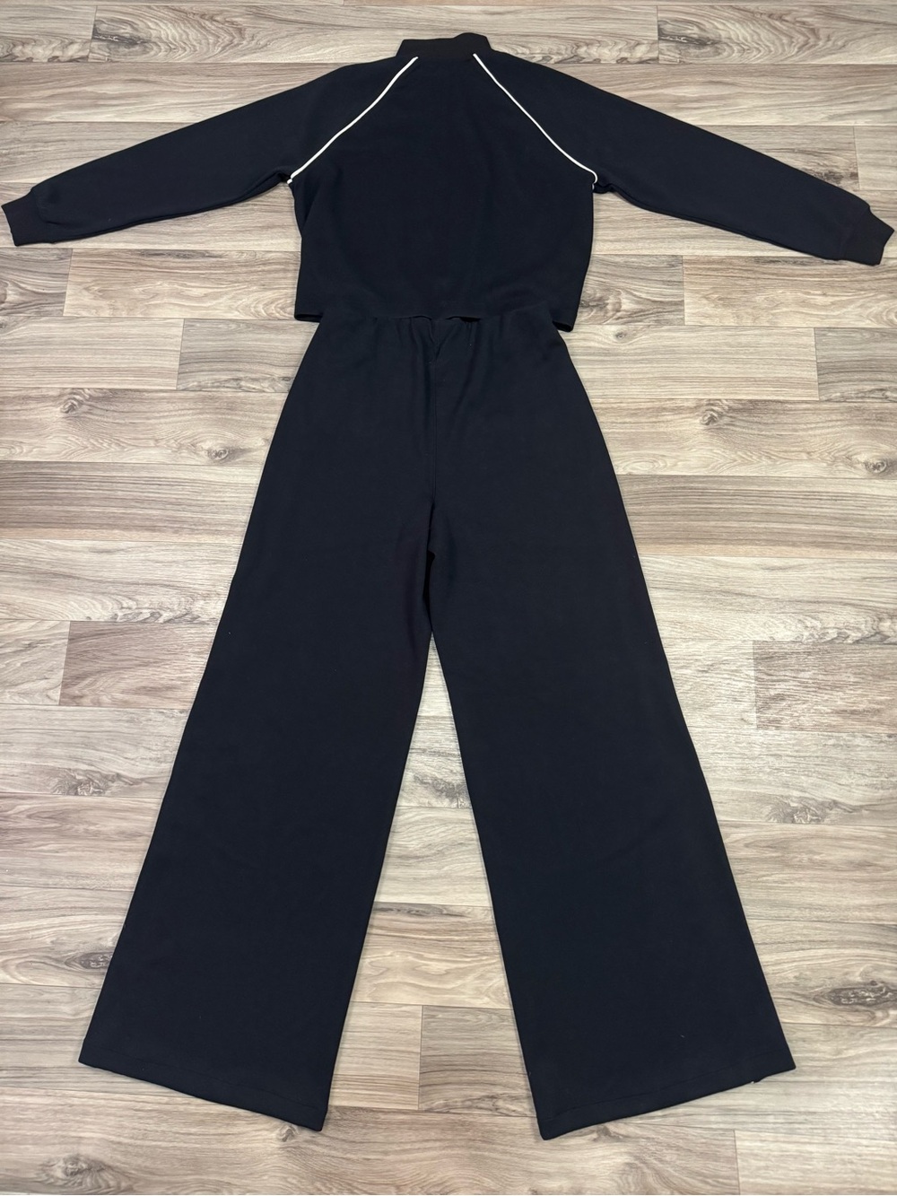 NWT Spanx AirEssentials Pique Half Zip Top Long Sleeve Jumpsuit Size Medium Tall - Picture 10 of 13
